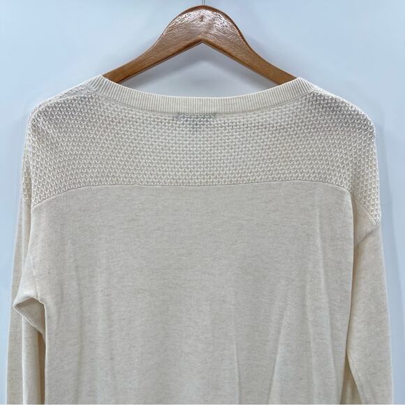 Toad&Co Merino Wool Gypsy Crewneck Sweater Cream Lightweight Organic Size Med - Picture 7 of 11